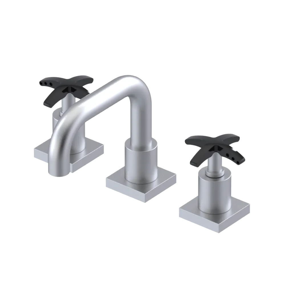 Rubinet Widespread Lav. Set. with Genesis spout (less drain) Satin Chrome