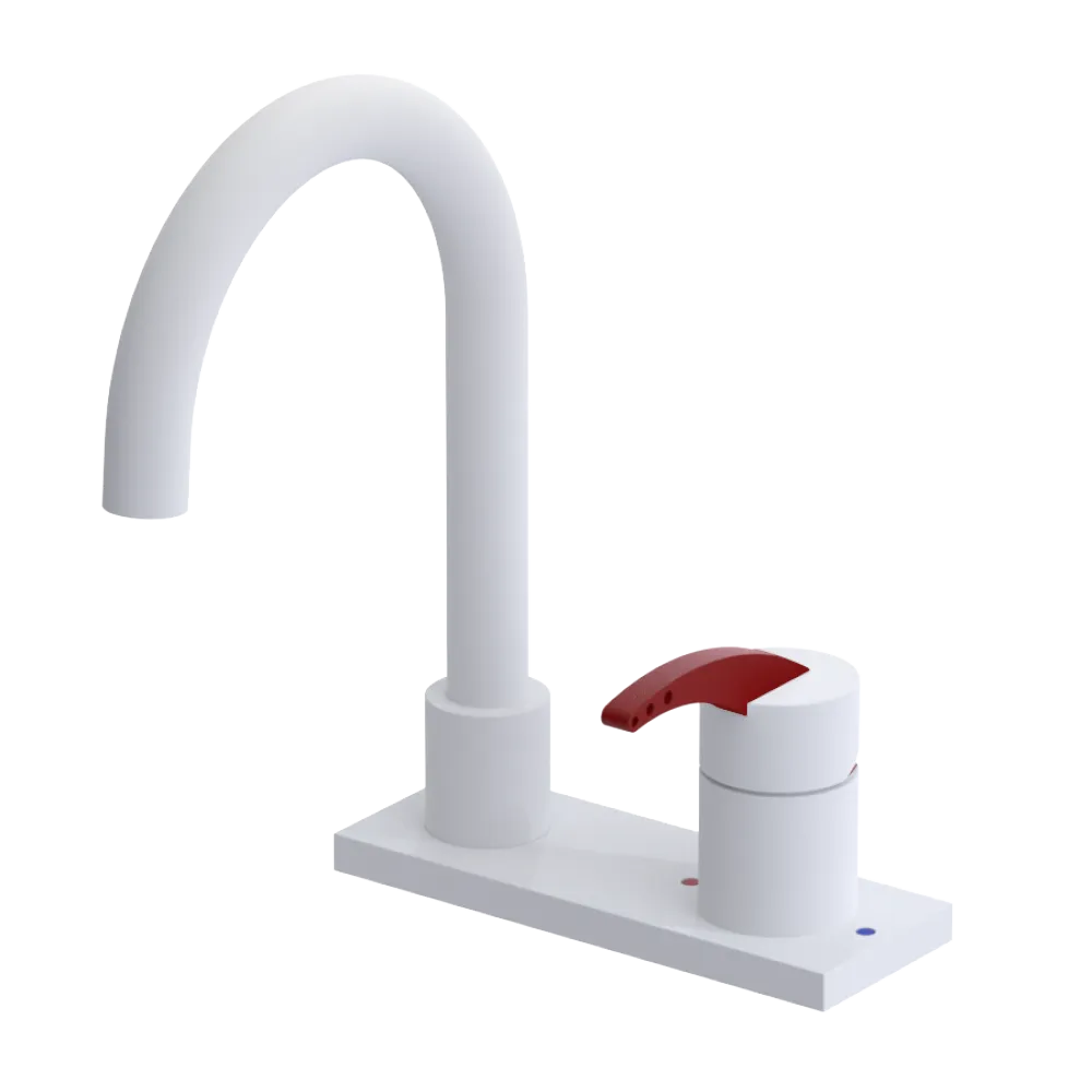 Rubinet 4" Centre Single Control Lav. Set. (less drain) Matt White