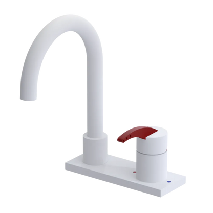 Rubinet 4" Centre Single Control Lav. Set. (less drain) Matt White