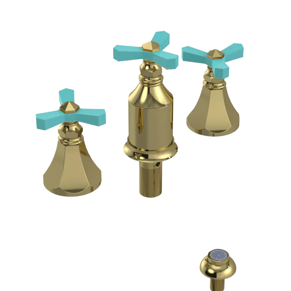 Rubinet Bidet Fitting with Spray, Diverter, and Vacum Breaker (Less Drain) Natural Brass