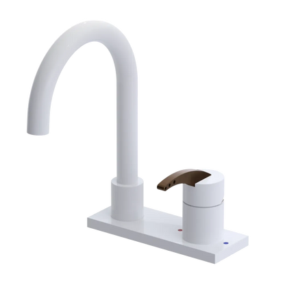 Rubinet 4" Centre Single Control Lav. Set. (less drain) White