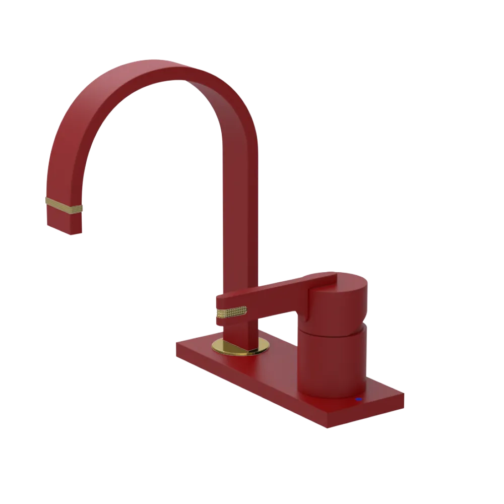 Rubinet 4" Centre Single Control Lav. Set (less drain) Maroon