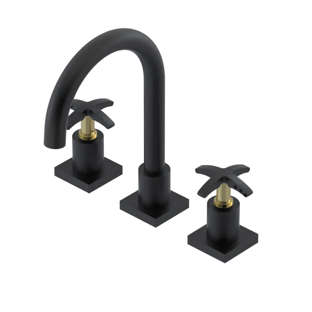 Rubinet Widespread Lav. Set. (less drain) Matt Black