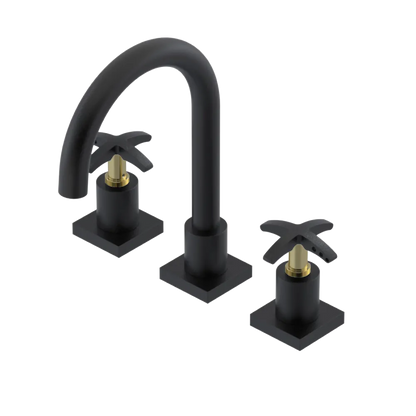 Rubinet Widespread Lav. Set. (less drain) Matt Black