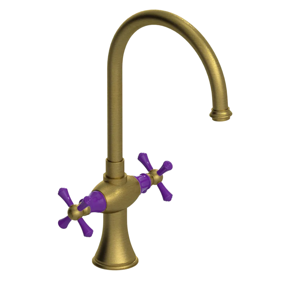 Rubinet Two Handle Single Hole Kitchen Set Antique Brass Matt