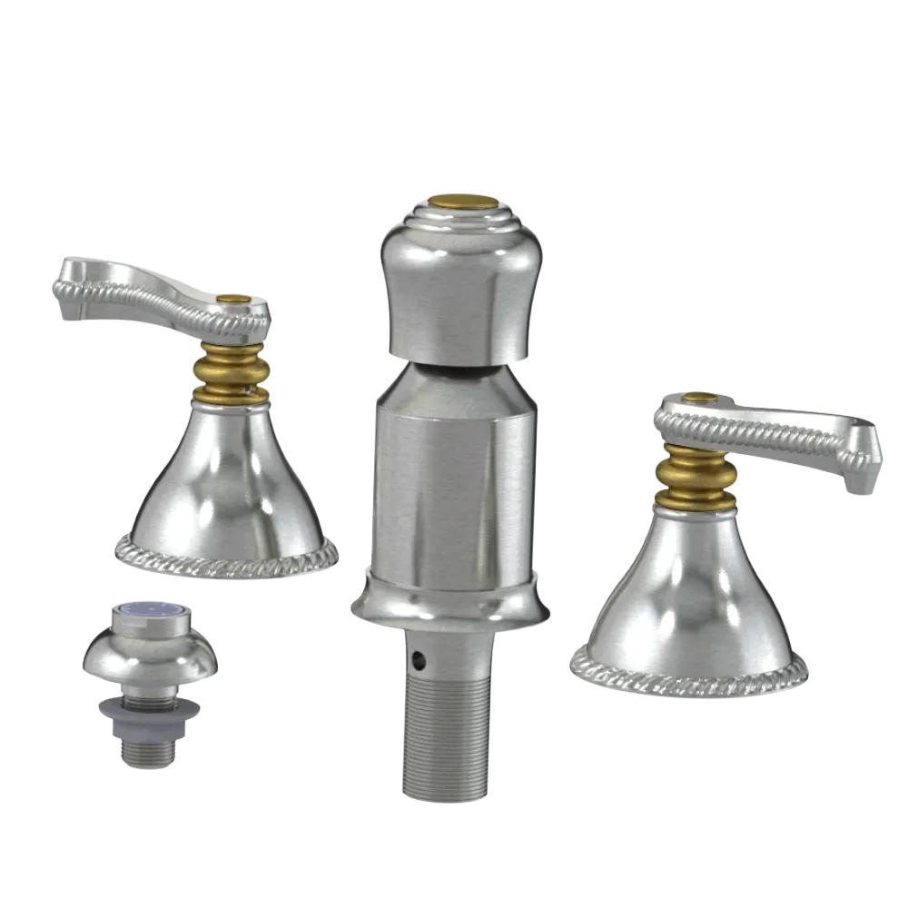 Rubinet Bidet Fitting with Spray, Diverter, and Vacum Breaker (Less Drain) Satin Nickel