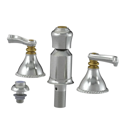 Rubinet Bidet Fitting with Spray, Diverter, and Vacum Breaker (Less Drain) Satin Nickel