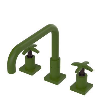 Rubinet Widespread Kitchen Set with Genesis Spout Green Envy