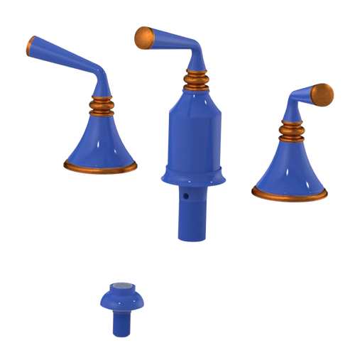 Rubinet Bidet Fitting with Spray, Diverter, and Vacum Breaker (Less Drain) Blu Jean