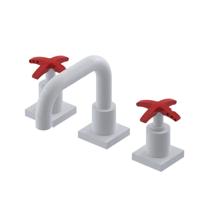 Rubinet Widespread Lav. Set. with Genesis spout (less drain) White