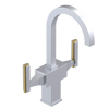 Rubinet Single Hole Dual Handle Lav. Set. (less drain) Satin Chrome