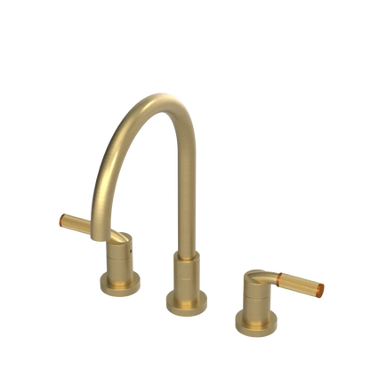 Rubinet Widespread Kitchen Set Satin Brass