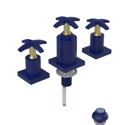 Rubinet Bidet Fitting with Spray, Diverter, and Vacuum Breaker (less drain) Midnight Blue