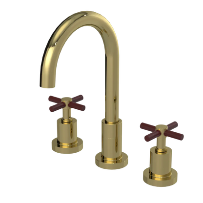 Rubinet Widespread Kitchen Set with LaSalle Spout Natural Brass