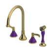 Rubinet Widespread Kitchen Set with Hand Spray Natural Brass