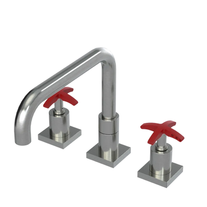 Rubinet Widespread Kitchen Set with Genesis Spout Satin Nickel