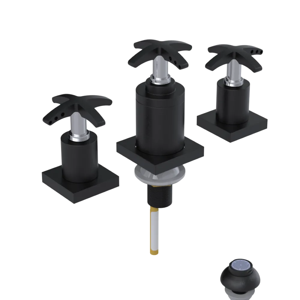 Rubinet Bidet Fitting with Spray, Diverter, and Vacuum Breaker (less drain) Matt Black