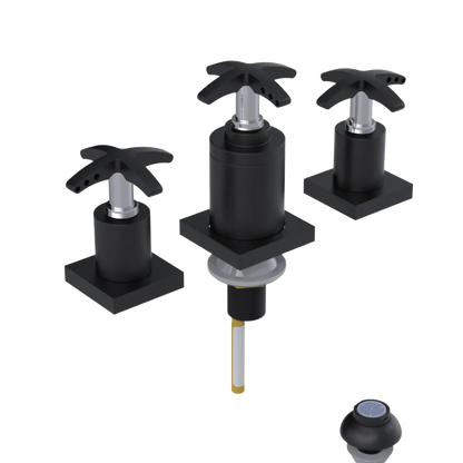Rubinet Bidet Fitting with Spray, Diverter, and Vacuum Breaker (less drain) Matt Black