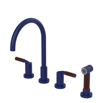 Rubinet Widespread Kitchen Set with Hand Spray Midnight Blue