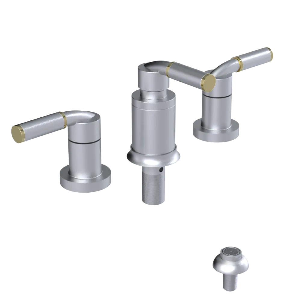 Rubinet Bidet Fitting with Spray, Diverter, and Vacuum Breaker (less drain) Satin Chrome