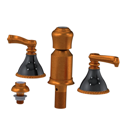 Rubinet Bidet Fitting with Spray, Diverter, and Vacum Breaker (Less Drain) Antique Copper Matt