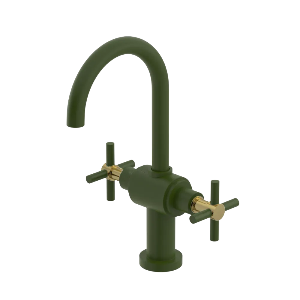 Rubinet Single Hole Dual Handle Lav. Set with LaSalle Spout (less drain) Green Envy