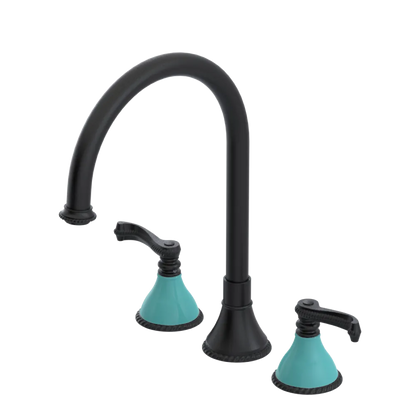 Rubinet Widespread Kitchen Set Matt Black