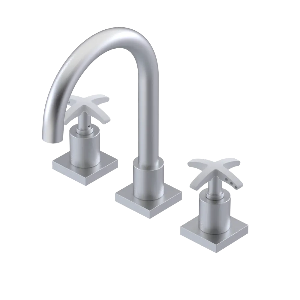 Rubinet Widespread Lav. Set. (less drain) Satin Chrome