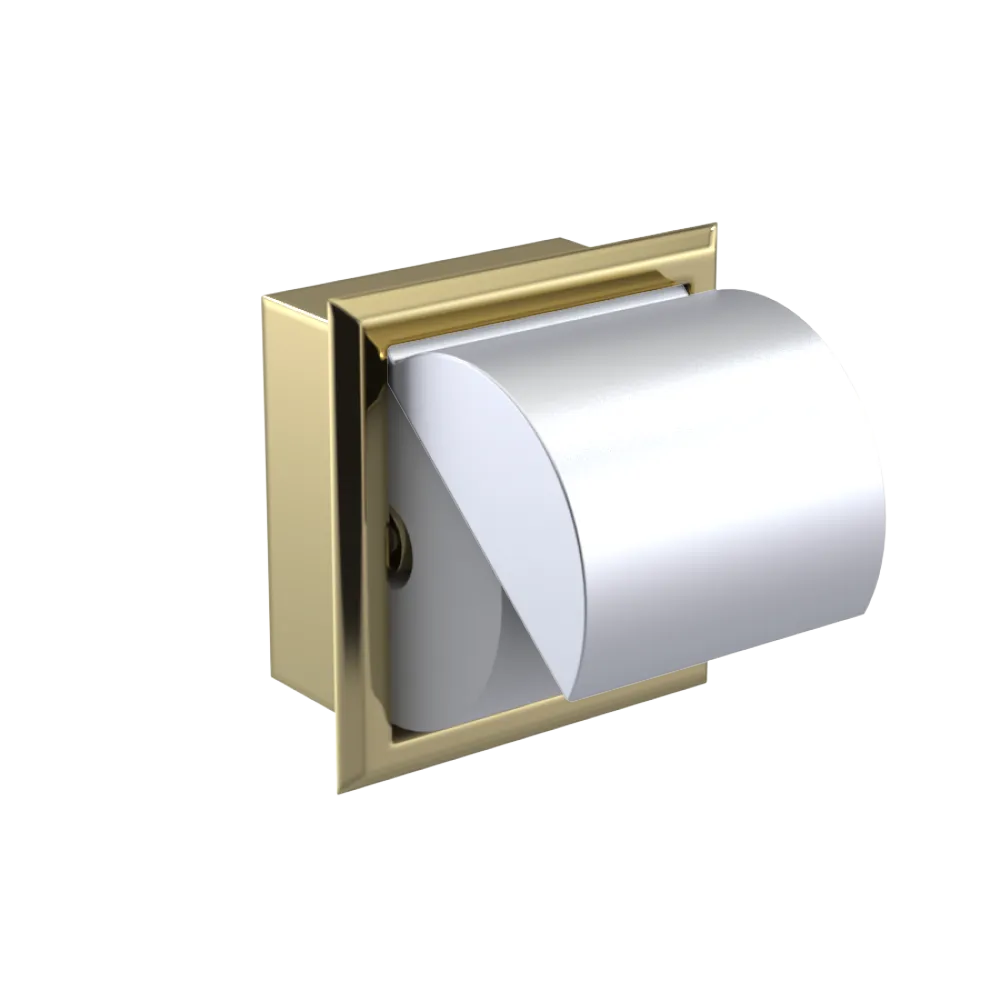 Rubinet RECESSED TOILET PAPER HOLDER Bright Brass