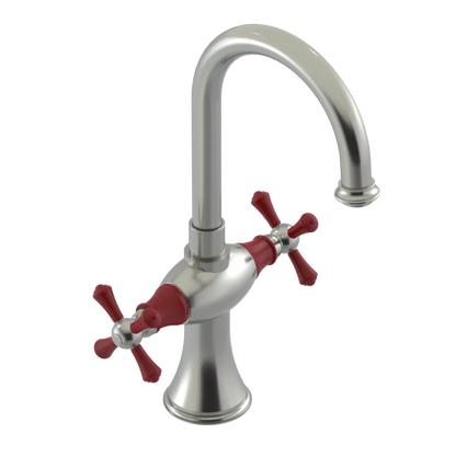 Rubinet Single Hole Dual Handle Lav. Set. (less drain) Satin Nickel