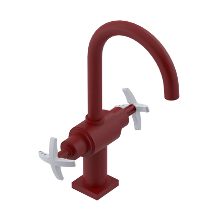 Rubinet Single Hole Dual Handle Lav. Set. (less drain) Maroon