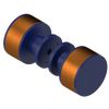 Rubinet Shower Door Knob (set) Midnight Blue