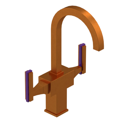 Rubinet Single Hole Dual Handle Lav. Set. (less drain) Antique Copper Matt