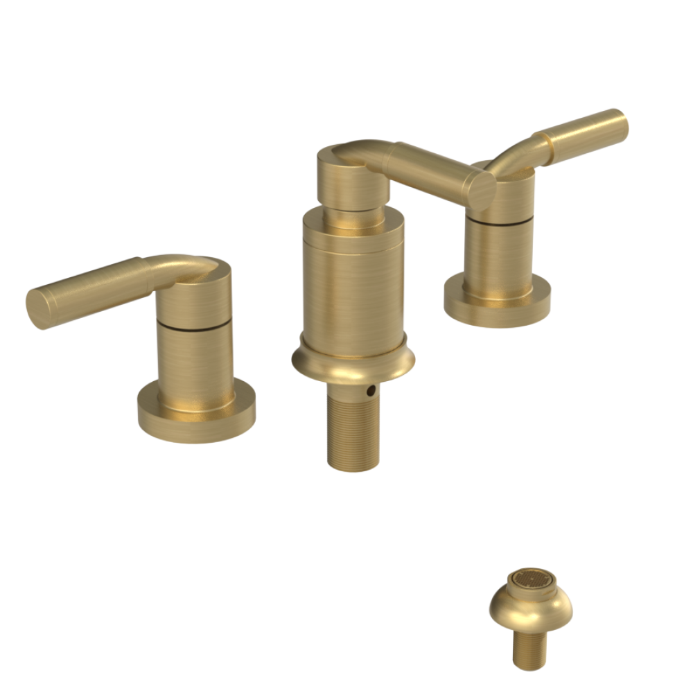 Rubinet Bidet Fitting with Spray, Diverter, and Vacuum Breaker (less drain) Satin Gold
