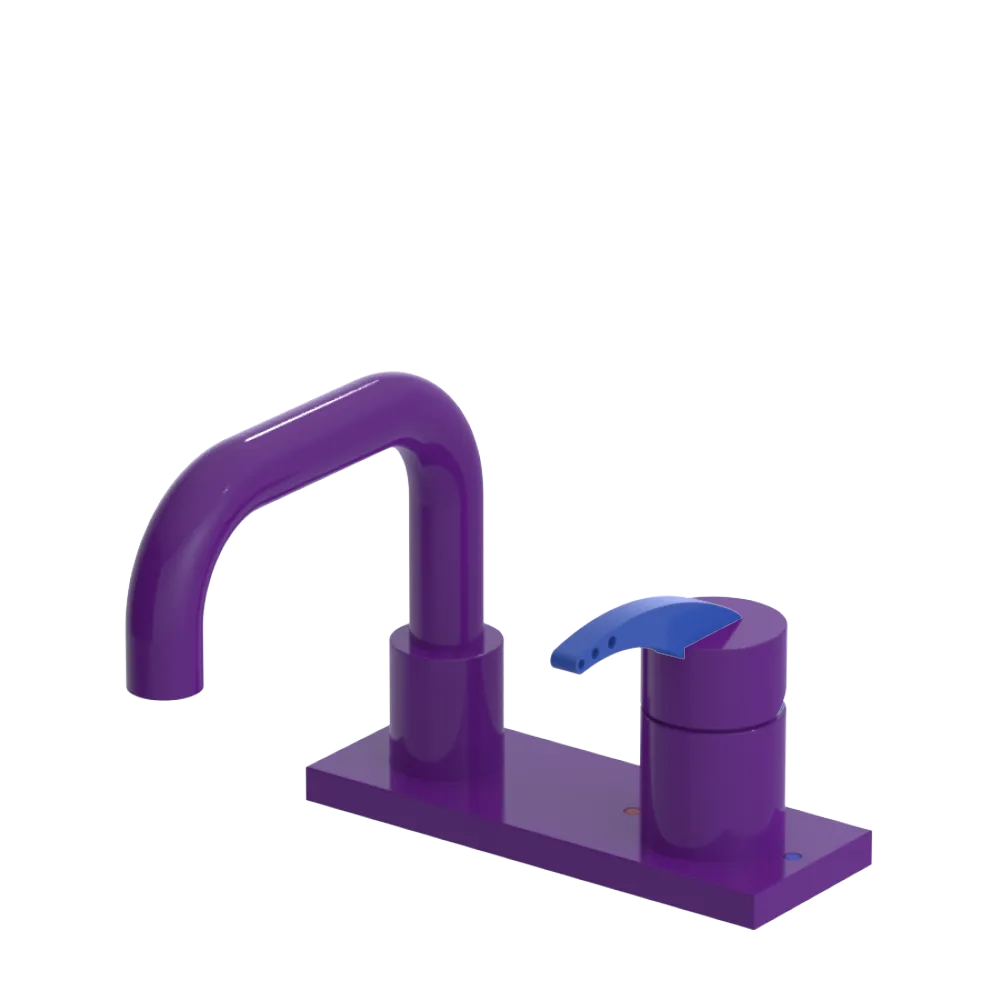 Rubinet 4" Centre Single Control Lav. Set. with Genesis spout (less drain) Purple Haze