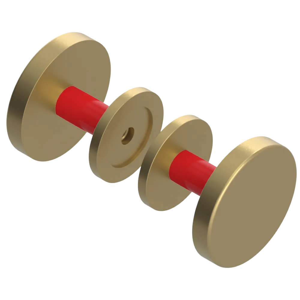 Rubinet Shower Door Knob (set) Satin Brass