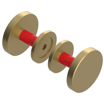 Rubinet Shower Door Knob (set) Satin Brass