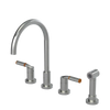 Rubinet Widespread Kitchen Set with Hand Spray Satin Nickel