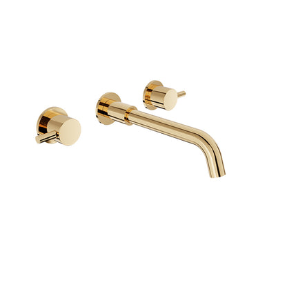 Baril Two handles wall-mounted lavatory faucet, drain not included