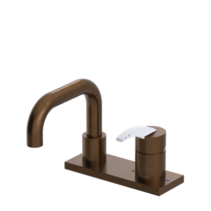 Rubinet 4" Centre Single Control Lav. Set. with Genesis spout (less drain) Tuscan Brass