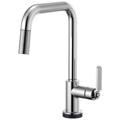 Brizo Smarttouch Pull Down Kitchen Faucet With Square Spout And Industrial Handle