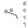 Baril Single lever wall-mounted lavatory faucet (without handle), drain not included