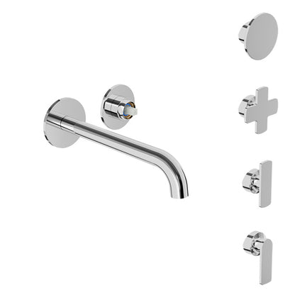 Baril Single lever wall-mounted lavatory faucet (without handle), drain not included
