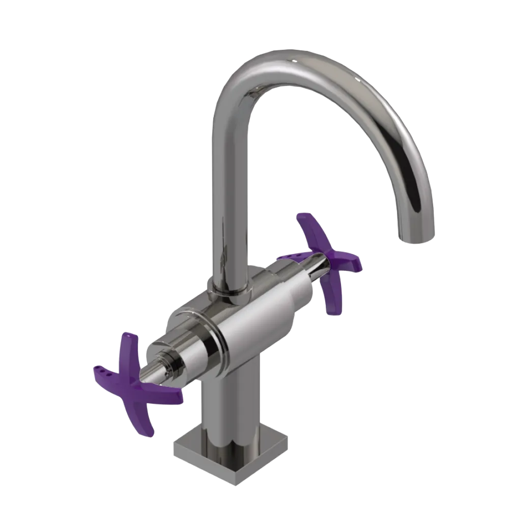 Rubinet Single Hole Dual Handle Lav. Set. (less drain) Polished Nickel