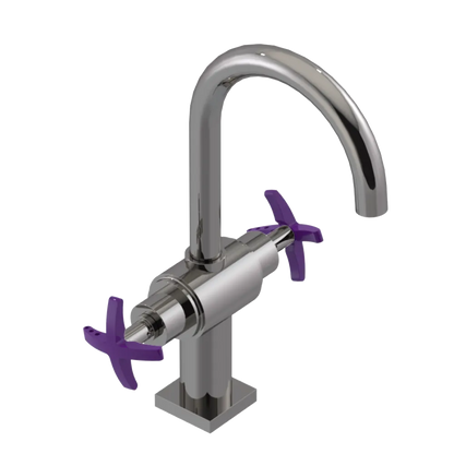 Rubinet Single Hole Dual Handle Lav. Set. (less drain) Polished Nickel