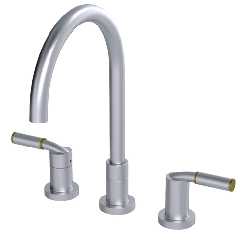 Rubinet Widespread Kitchen Set Satin Chrome
