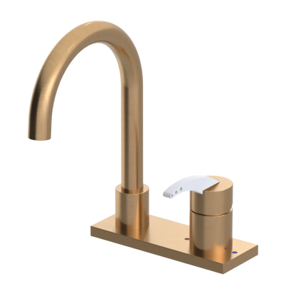 Rubinet 4" Centre Single Control Lav. Set. (less drain) Satin Gold