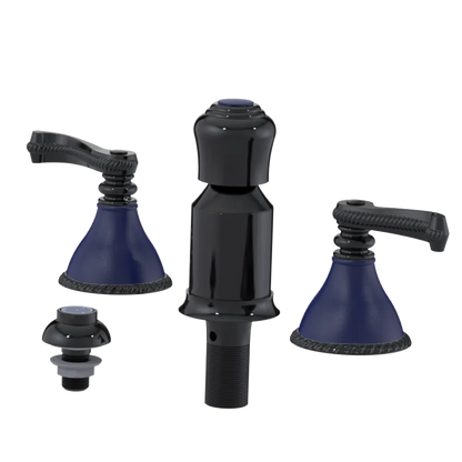 Rubinet Bidet Fitting with Spray, Diverter, and Vacum Breaker (Less Drain) Black