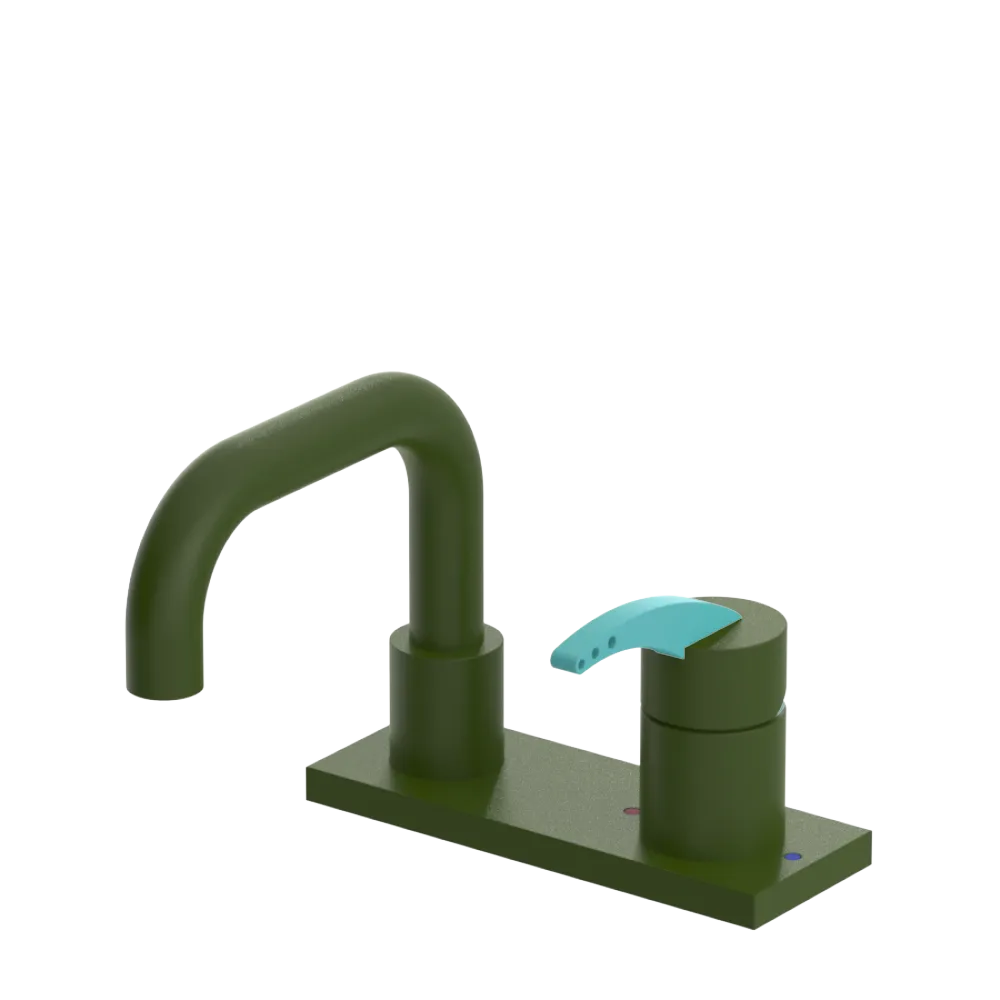 Rubinet 4" Centre Single Control Lav. Set. with Genesis spout (less drain) Green Envy