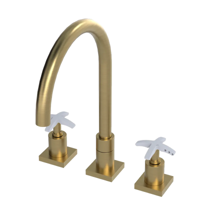 Rubinet Widespread Kitchen Set Satin Gold